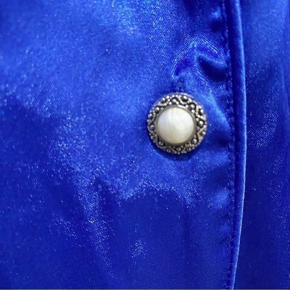 VICTORIA’S SECRET Vintage Blue Sleep Shirt Gold Label Sheer Sleeves Size Small - Picture 5 of 10